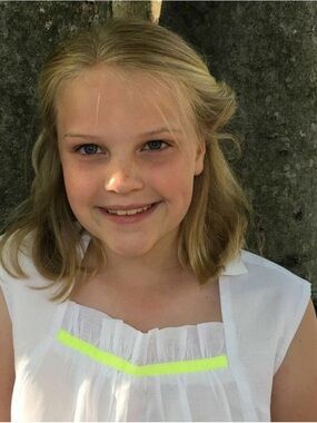 Crewcuts White Organdy Dress with Neon Yellow Trim A Stunner